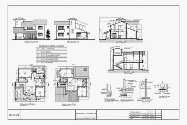 Floor Plan Elevation And Section Drawings Pdf Download